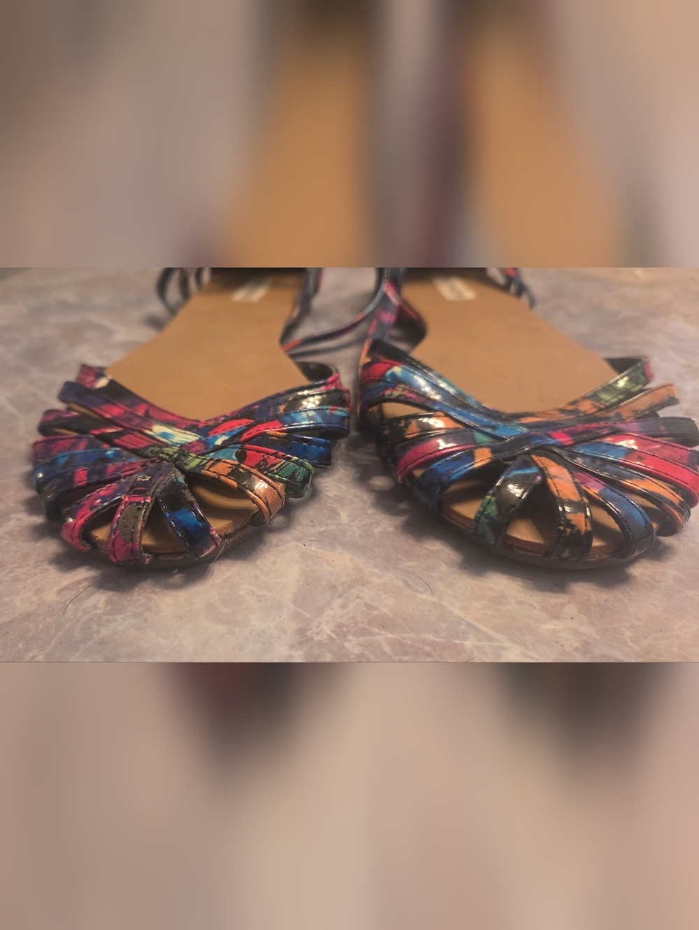 Steve Madden Women's Multicolor Strappy Flat Sandals - Picture 2 of 6
